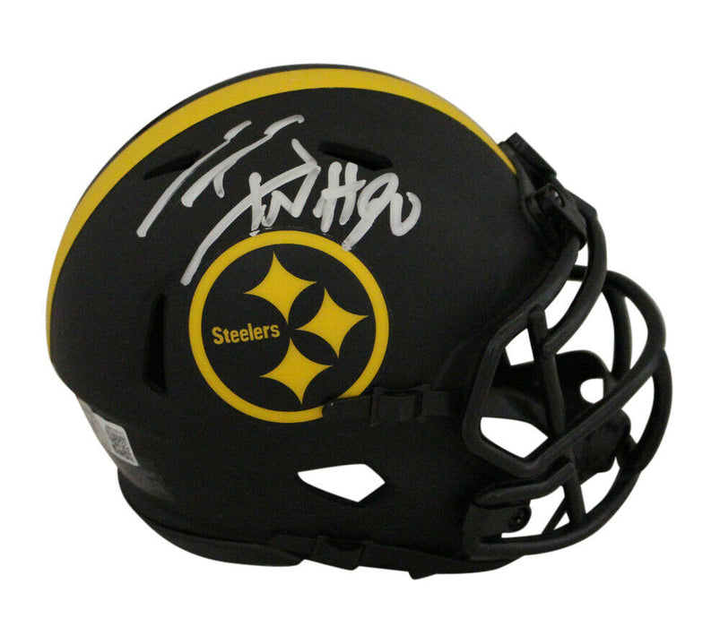 TJ Watt Pittsburgh Steelers Signed Pittsburgh Steelers Eclipse Mini Helmet 34589 (BAS COA)