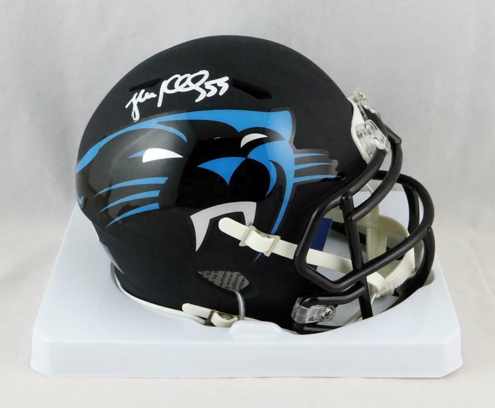 LUKE KUECHLY Carolina Panthers SIGNED Full-Size Speed Matte Black Helmet  BAS COA