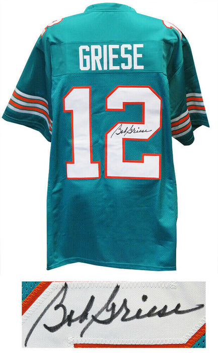 Bob Griese Miami Dolphins Signed Teal Custom Football Jersey (SCHWARTZ)