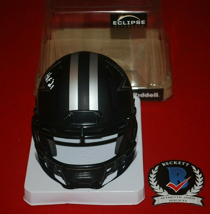 DREW PEARSON Dallas Cowboys signed Eclipse Mini Helmet HOF 21 (BAS COA)