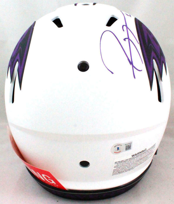 Ray Lewis Baltimore Ravens Signed Authentic Lunar Helmet (BAS COA)