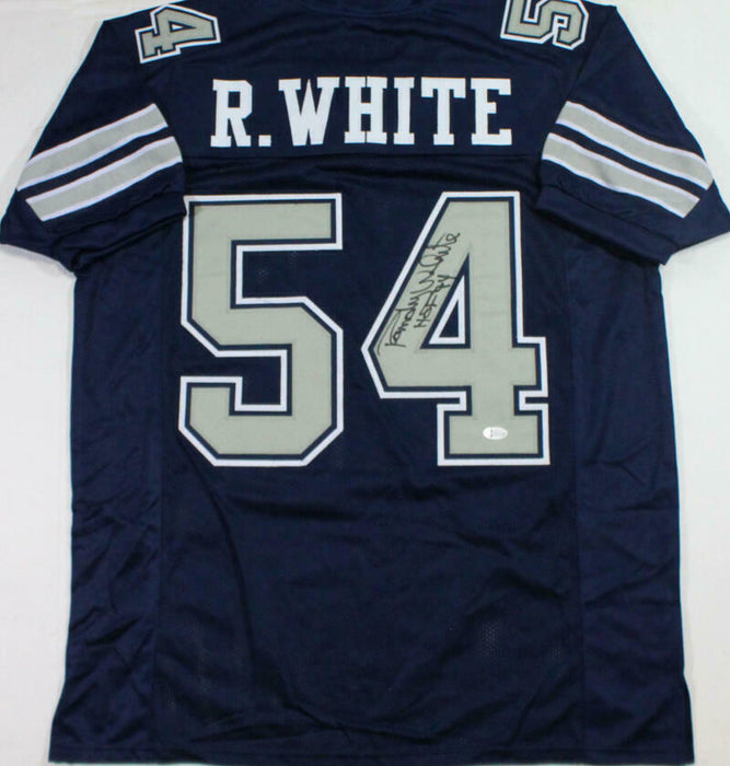 Randy White Signed Blue Double Stitch Pro Style Jersey w/HOF (BAS COA)