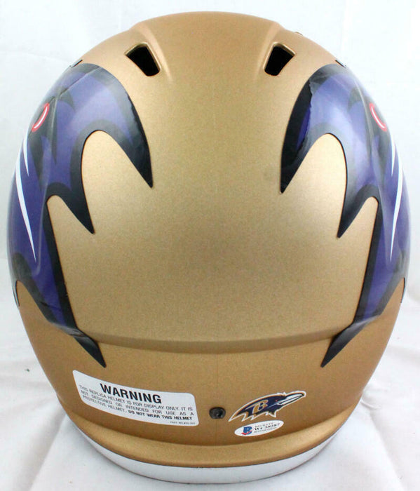 Ray Lewis Baltimore Ravens Signed F/S AMP Speed Helmet (BAS COA)