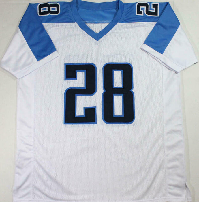 Chris Johnson Tennessee Titans Signed White Pro Style Jersey *2 (BAS COA)