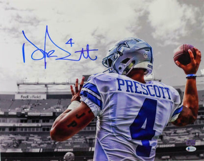 Dak Prescott Dallas Cowboys Signed Dallas Cowboys 16x20 Spotlight PF Photo (BAS COA)