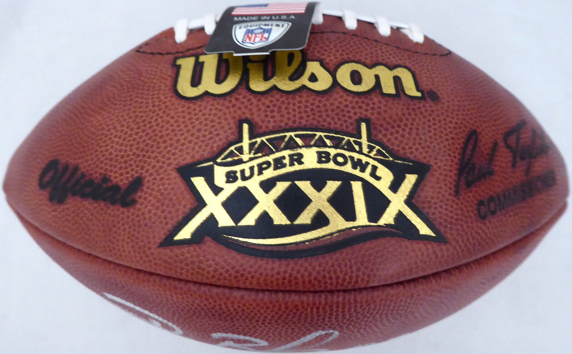 Deion Branch Autographed Wilson NFL SB Leather Football (BAS COA)