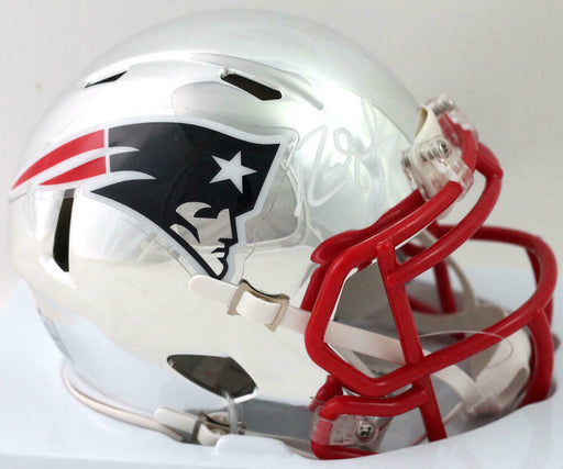 Sony Michel New England Patriots Signed New England Patriots Chrome Mini  Helmet (BAS COA)