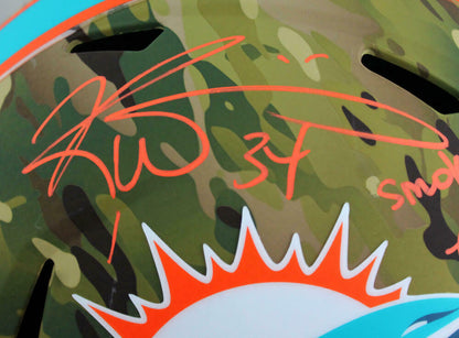 Ricky Williams Miami Dolphins Signed F/S Camo Speed Replica Helmet w/ SWED (BAS COA)
