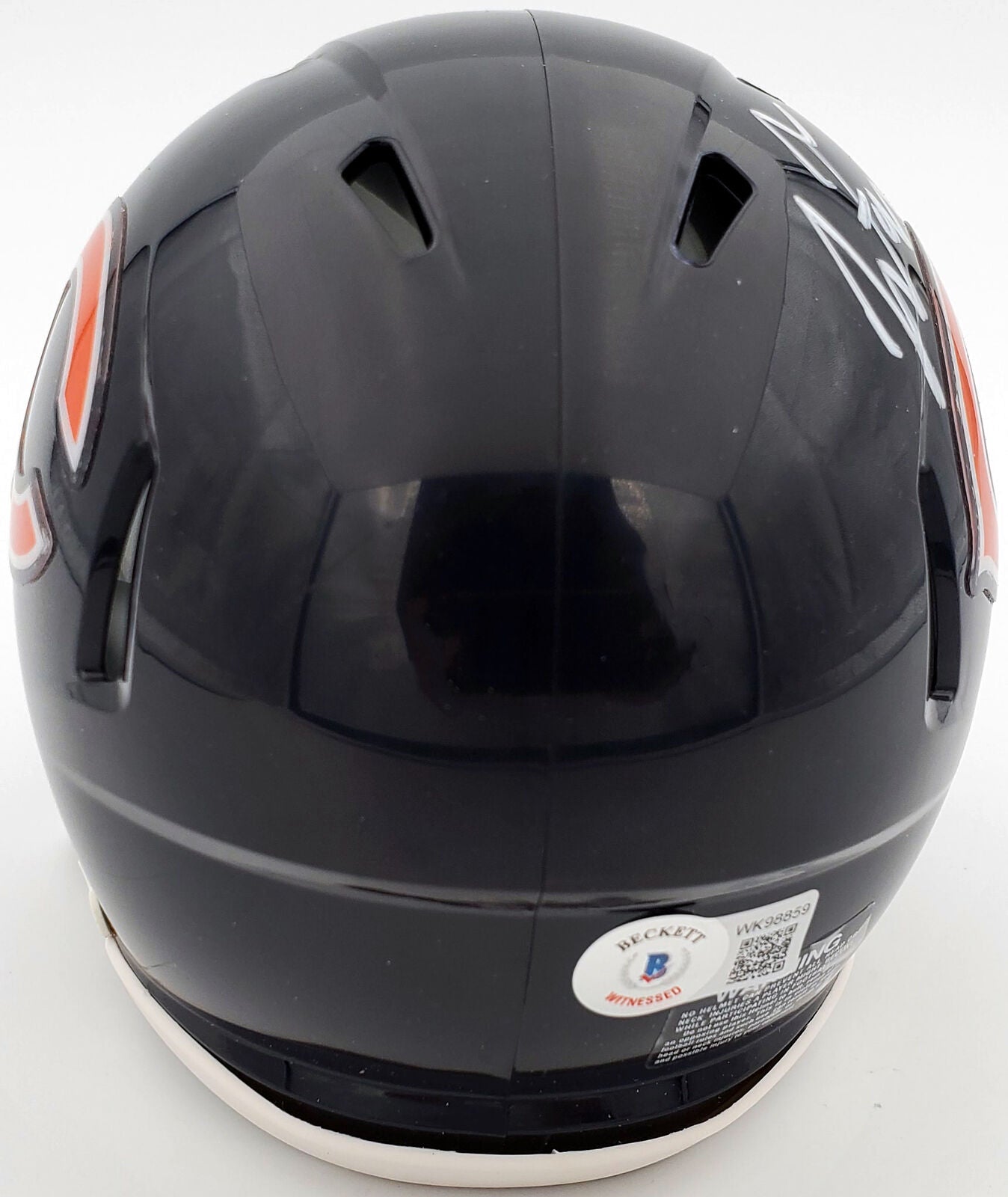 JUSTIN FIELDS CHICAGO BEARS SIGNED BLUE SPEED MINI HELMET (BAS COA)