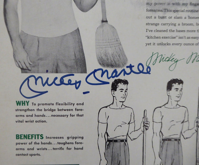 Mickey Mantle New York Yankees Autographed Ad Photo Yankees Dual Signed Graded 10 F06707 (BAS COA)