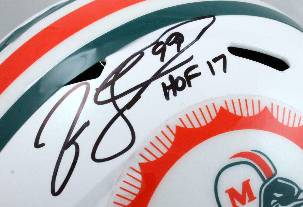 Jason Taylor Miami Dolphins Signed F/S Tribute Speed Replica Helmet W/ HOF (BAS COA)