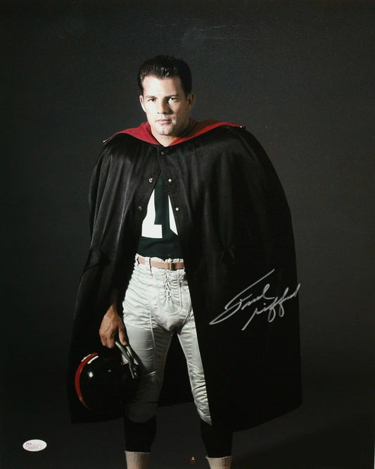 Frank Gifford New York Giants Signed 16x20 In Cape NY Giants Photo (JSA COA)