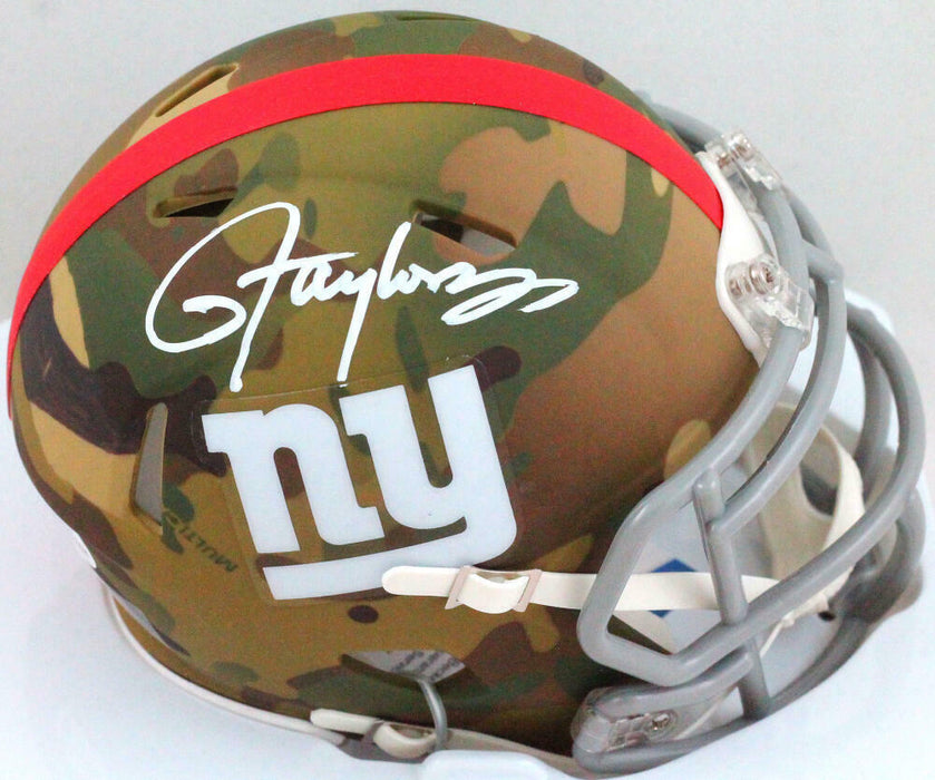 Lawrence Taylor New York Giants Signed NY Giants Camouflage Mini Helmet *White (BAS COA)