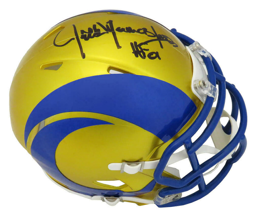 Jack Youngblood Los Angeles Rams Signed Flash Riddell Speed Mini Helmet SCHWARTZ (St. Louis)