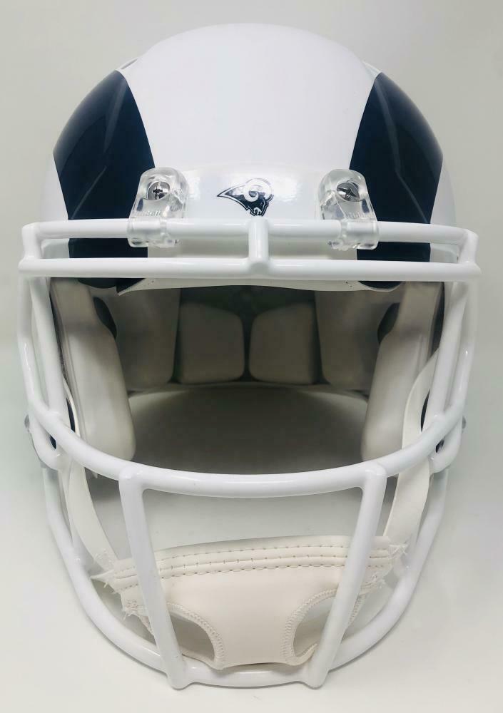 Jared Goff Los Angeles Rams Signed White Matte Speed Authentic Helmet FAN COA (St. Louis)