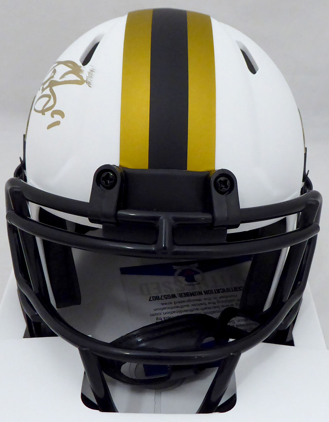 Drew Brees New Orleans Saints Signed Lunar Eclipse Speed Mini Helmet (Smudged) WG57807 (BAS COA)