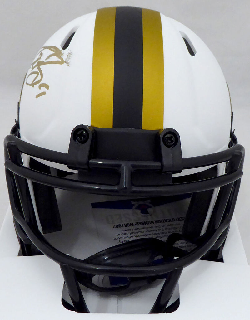 Drew Brees New Orleans Saints Signed Lunar Eclipse Speed Mini Helmet (Smudged) WG57807 (BAS COA)