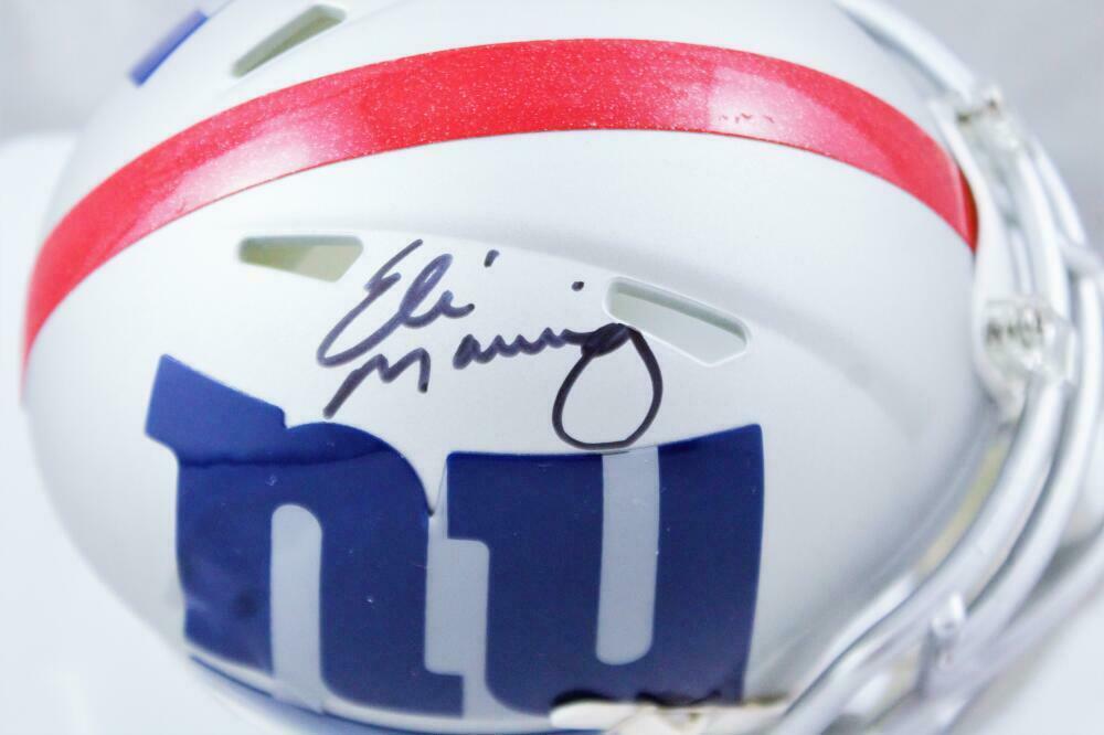 Eli Manning New York Giants Signed New York Giants AMP Speed Mini Helmet *Black (FAN COA)
