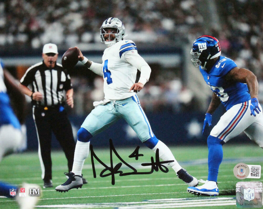 Dak Prescott Autographed Dallas Cowboys 8x10 v. Giants Photo-(BAS COA)
