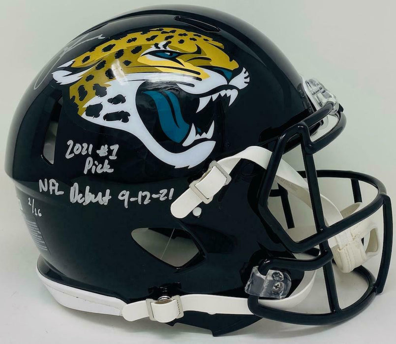 Trevor Lawrence Jacksonville Jaguars Signed '#1 Pick' Authentic Helmet (FAN COA)
