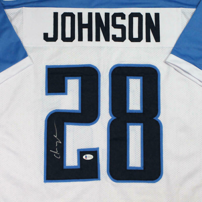 Chris Johnson Tennessee Titans Signed White Pro Style Jersey (BAS COA)