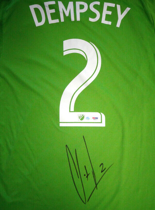 Clint Dempsey Seattle Sounders Signed Green Adidas Jersey Size L 89895 (PSA/DNA COA)