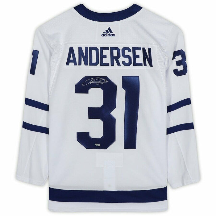 Frederik Andersen Toronto Maple Leafs Signed Adidas White Authentic Jersey (FAN COA)