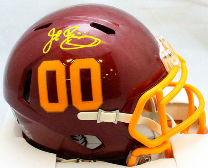 John Riggins Washington Redskins Signed Washington Redskins Speed Mini Helmet *Yellow (BAS COA)