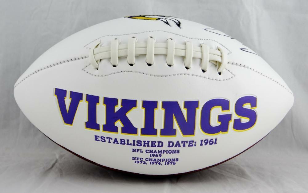 Case Keenum Minnesota Vikings Autographed Logo Football- (JSA COA)