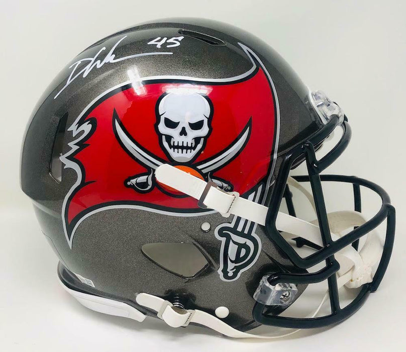 Devin White Tampa Bay Buccaneers Signed Champs Logo Authentic Helmet (FAN COA)
