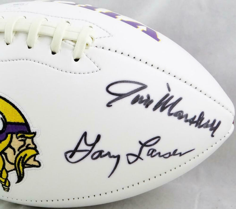 Purple People Eaters Minnesota Vikings Autographed Minnesota Vikings Logo Football - (JSA COA)