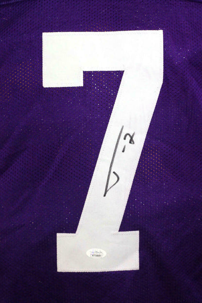 Tyrann Mathieu Autographed Purple College Style Jersey (JSA COA)