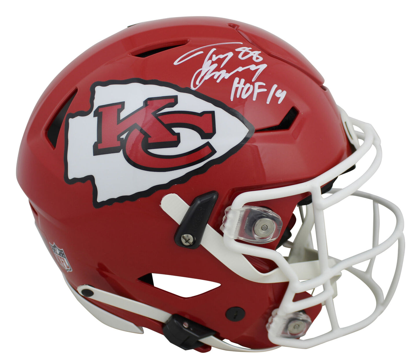 Tony Gonzalez Kansas City Chiefs Signed Speed Flex Full-sized Helmet with "HOF 19" (BAS COA)