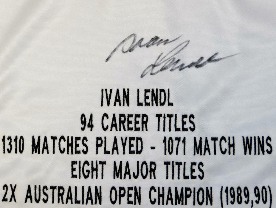 Ivan Lendl Signed Tennis White Polo Shirt With Stats (JSA COA)