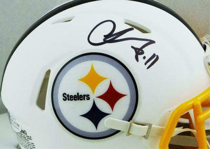 Chase Claypool Pittsburgh Steelers Signed Pittsburgh Steelers Flat White Mini Helmet (BAS COA)