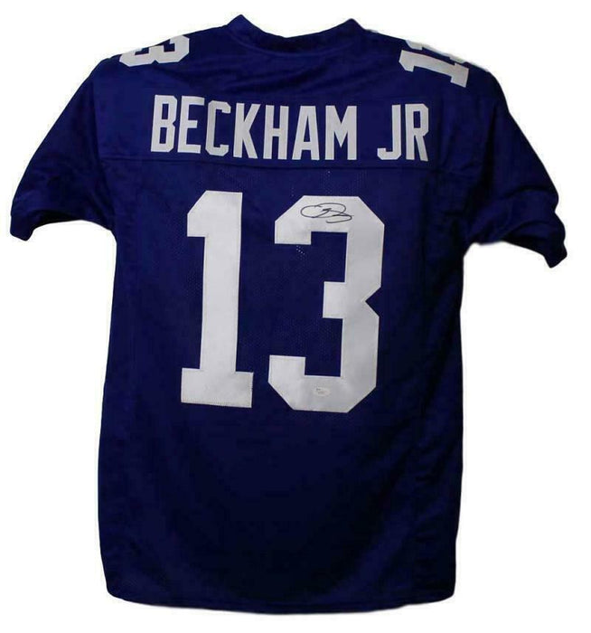 www.denverautographs.com Odell Beckham New York Giants Signed New York Giants Blue XL Jersey 22430 (JSA COA)