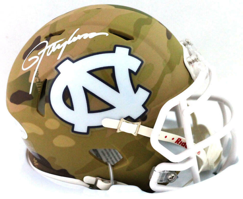 Lawrence Taylor North Carolina Tar Heels Signed Camo Mini Helmet (BAS COA)