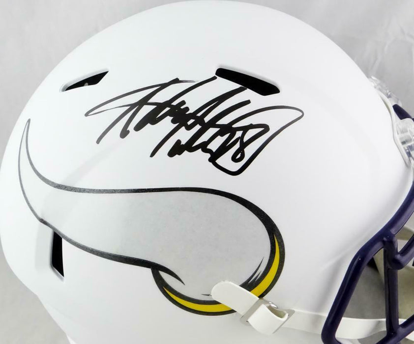 Adrian Peterson Minnesota Vikings Signed F/S Flat White Speed Helmet- (BAS COA), , 