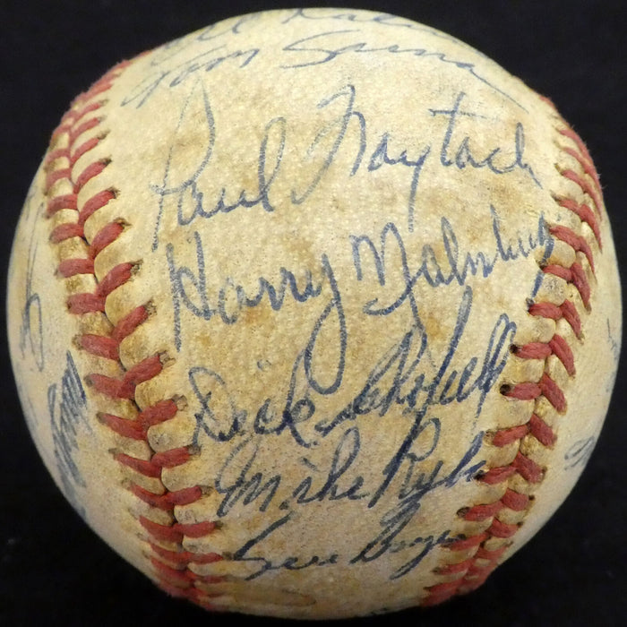1956 Spring Training Autographed Baseball 33 Sigs Al Kaline Schoendienst A52659, , 