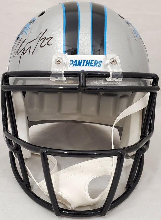 Christian McCaffrey Carolina Panthers Signed Full Size Helmet (Smudged) (BAS COA)