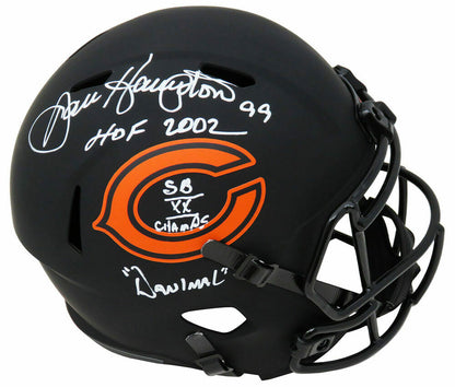 Dan Hampton Chicago Bears Signed Eclipse Riddell F/S Speed Rep Helmet w/3 Insc (SS COA)