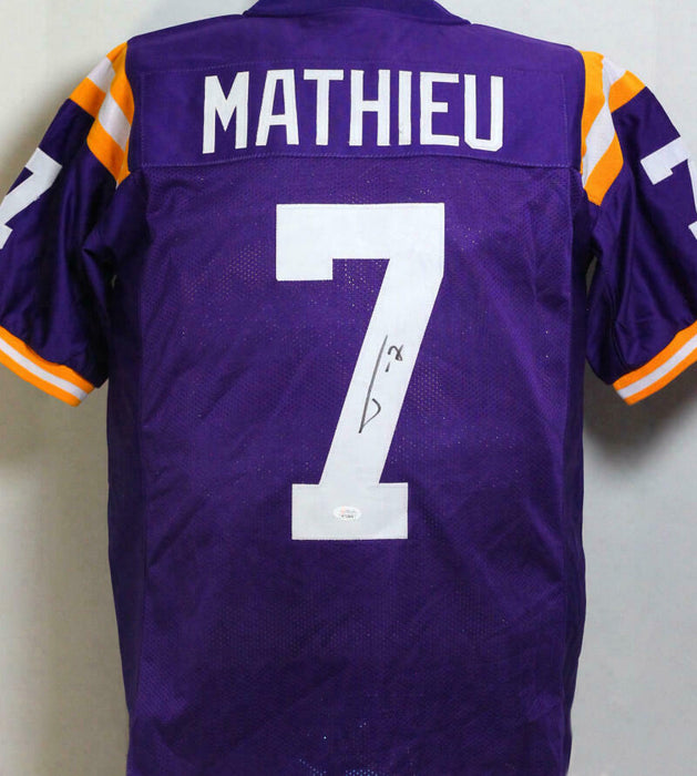 Tyrann Mathieu Autographed Purple College Style Jersey (JSA COA)