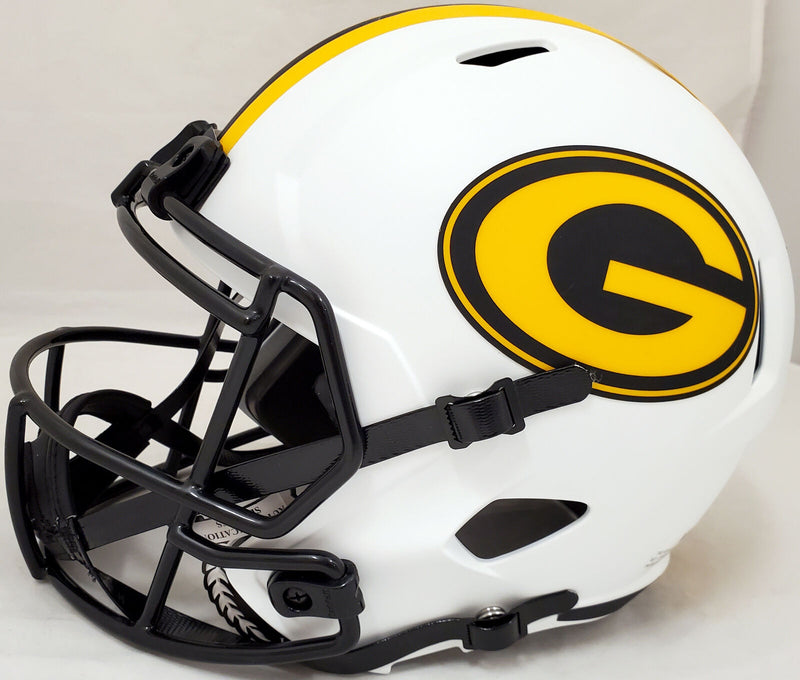 JORDAN LOVE GREEN BAY PACKERS AUTOGRAPHED LUNAR ECLIPSE FULL SIZE SPEED HELMET BECKETT QR 193770 (BAS COA)