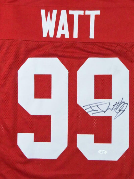 JJ Watt Wisconsin Badgers Signed Red College Style Jersey (JSA COA)