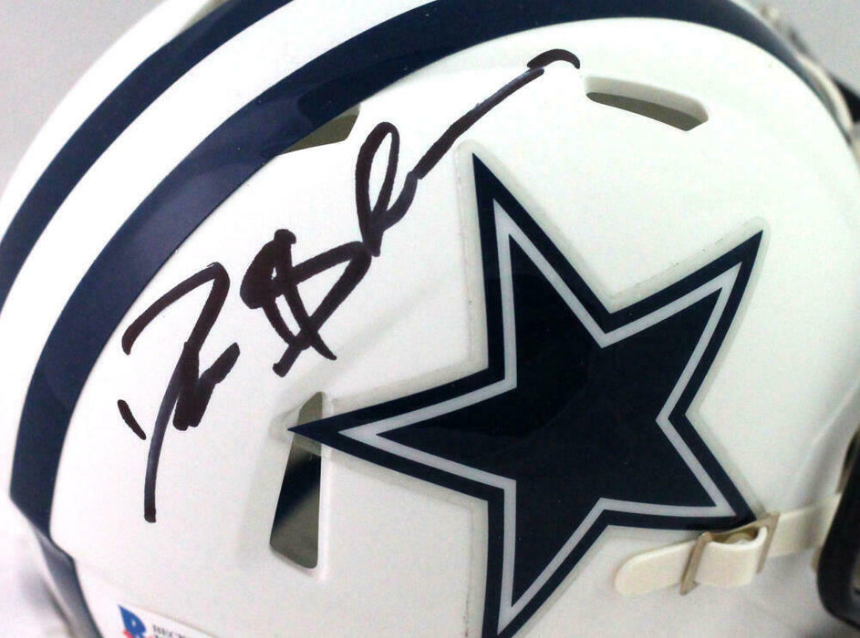 Deion Sanders Autographed Dallas Cowboys Flat White Mini Helmet- (BAS COA)