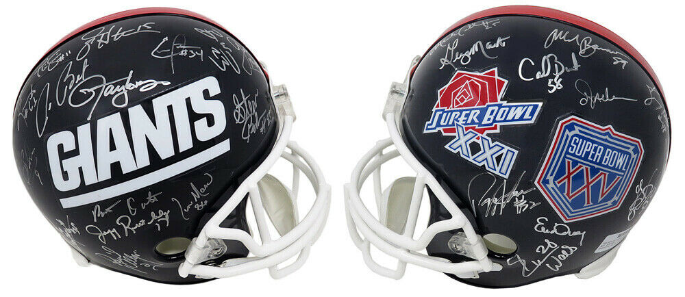 1986/1990 New York Giants Team Signed SB XXI/XXV Riddell Full-sized Helmet with 28 Signatures (SCHWARTZ), , 