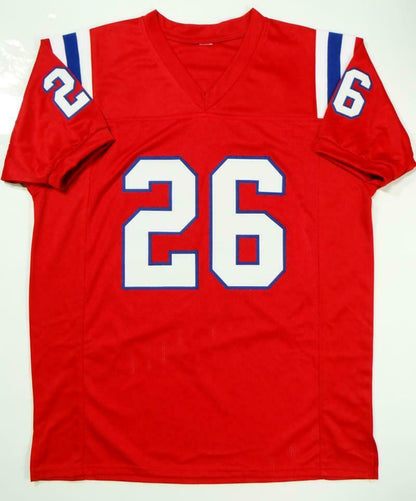 Sony Michel New England Patriots Autographed Red Pro Style Jersey- (BAS COA)