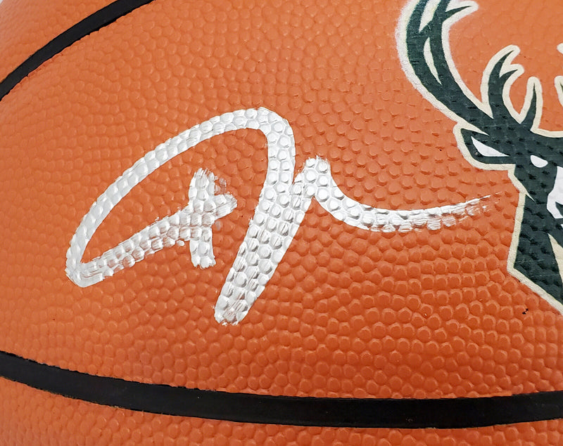 Giannis Antetokounmpo Milwaukee Bucks Signed Spalding I/O Bucks Basketball (BAS COA)