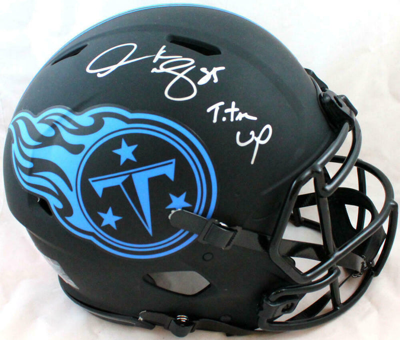 Derrick Mason Tennessee Titans Signed F/S Eclipse Speed Authentic Helmet w/Insc (BAS COA)