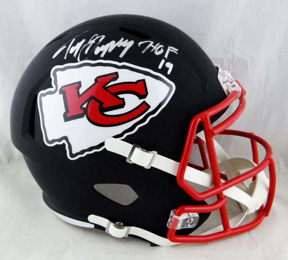 Tony Gonzalez Kansas City Chiefs Signed F/S Flat Black Helmet W/ HOF (BAS  COA)